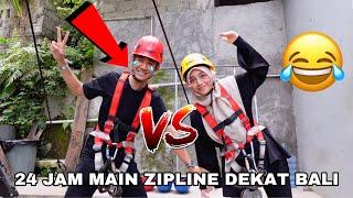 24 JAM MAIN ZIPLINE DEKAT BALI  AQIL DAN ILIYA MENJERIT KUAT WOI 