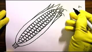 How to Draw a Corn on the cobAwesome Sketch Vegetable #viralvideo  Drawing Step by Vegetarian Diet