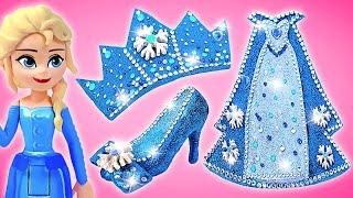 Let's Make Elsa's Snow Sparkle Outfit From Clay And Gems ️ EASY AND FUN DIY!