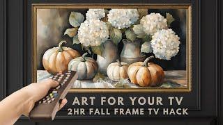 2 Hour Frame TV Art Screensaver. Frame TV Hack. Vintage Rustic Fall Paintings. Autumn Decor No Sound