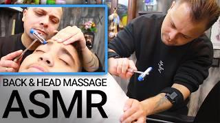 ASMR SLEEP MASSAGE | BACK Massage & HEAD Massage In Real Barber Shop