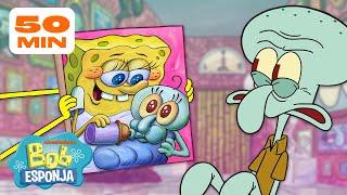 Los mejores momentos dentro de la casa de Calamardo | Compilación de 50 minutos | Bob Esponja