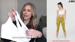 J.ING Women's Activewear Unboxing with @Amanda Banic | Canyon White One Shoulder Bra Top