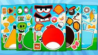 ANGRY BIRDS STICKER BOOK MAKEOVER | RED, CHUCK, HAL, ICE BIRD FUNNY STICKERS ACTIVITY