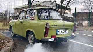 Trabant 601 1989 cold start after a month and sound #coldstart #trabant #1989 #oldschool #ddr