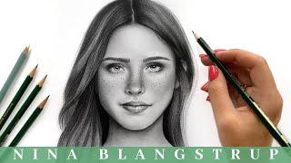 How to Draw and Shade a Girl's Face using Graphite Pencils - My Process Tutorial