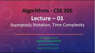 Lecture-01 Asymptotic Notation, Time Complexity @Dulal-CSEcode , @CSE & @Green University