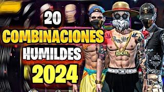 20 COMBINACIONES DE ROPA VERSIÓN HUMILDES PARA TODO JUGADOR EN FREE FIRE 2024  OUTFITS INSANOS FF