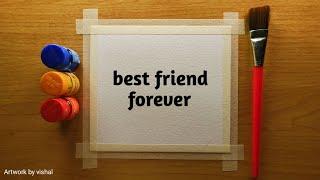 Best Friend Forever Drawing / Friendship Drawing / Easy watercolor painting for beginners