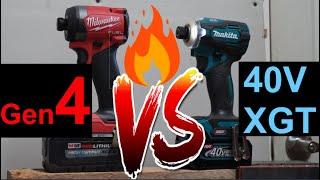 Milwaukee M18 Gen 4 (2953)  VS  Makita 40V XGT (GDT01) Impact Drivers