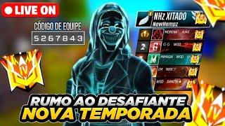 FREE FIRE AO VIVO BR RANK NOVA TEMPORADA RUMO AO DESAFIANTE  HOJE TEM 4X4 6V6