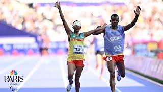 Ethiopia's Tesfaw torches track for 1500m T11 world record at Paris Paralympics | NBC Sports