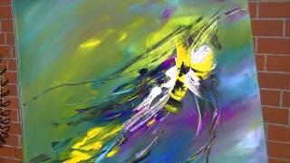 Abstract Painting Demonstration Abstrakte Acrylmalerei Bumblebee at Springtime