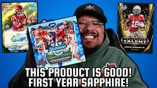 THE PRODUCT IS GOOD!! OPENING UP TWO BOXES OF 2023 BOWMAN CHROME U SAPPHIRE FOOTBALL BOXES!