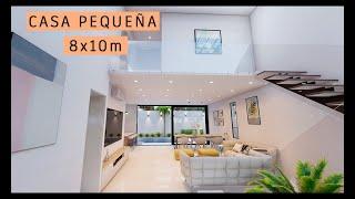 Casa de 8x10m con ÓPTIMA DISTRIBUCIÓN