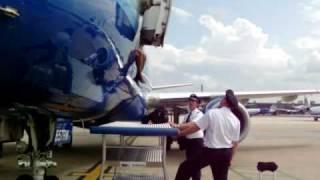 Flight Attendant Can't Get Out Of Airplane