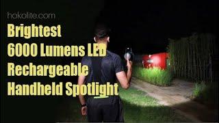 The 2023 Brightest Rechargeable LED Spotlight | 6000 Lumens Handheld Flashlight