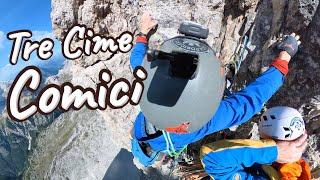 Climbing the North Face of the Tre Cime di Lavaredo (Grande Cime) in the Dolomites - Comici