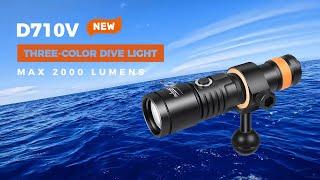 New Release!! OrcaTorch D710V Three-color Light Source Underwater Video Light