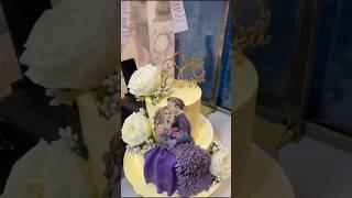 two tier vanilla cake design #cake #youtubeshorts #shorts #shortsfeed #viralshorts #love #like #yt