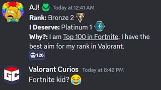 Delusional Bronze Convinces me he Can beat Platinum's