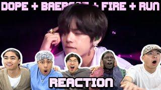 OUR FIRST TIME WATCHING BTS DOPE​ X​ BAEPSAE​ X FIRE X RUN​ LIVE