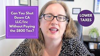 CA LLC/Inc Involuntary Dissolution FTB Waiver: how to avoid $800/year franchise fee tax to CA