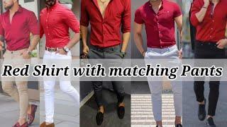 Red shirt with matching pants, red shirt with pants color combination for man