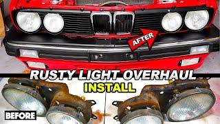 BMW Euro Headlight Restoration and Install | E28 535is M30 | E24 E30 DIY Conversion