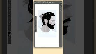 vector portrait men hair style in #adobeillustrator #vector #shorts #vectordesign #drawing