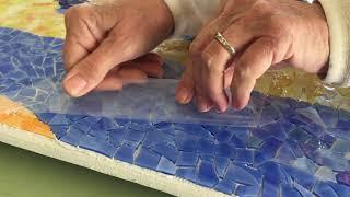 Pulling the tile tape for double indirect method mosaic