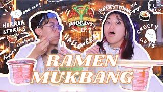 RAMEN MUKBANG (SCARY STORIES, ASIAN FOLKORE, SMASH OR PASS) - Asian Glow Podcast Ep. 7 #halloween