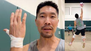 Playing Volleyball With Injured Wrist (mic'd up) : Namaste vs Tall Ones | IVL Men's Open 2024