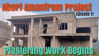 Building In Ghana  House Update Aburi Amanfrom Project Plastering Work Begins Roof work Completed