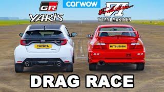 Toyota GR Yaris v Mitsubishi Evo VI - DRAG RACE *Tommi Makinen Showdown*