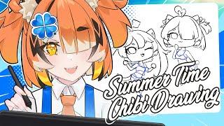 【ART】Hanna | Rendering and Finalizing Summertime Swimsuit Chibi! #HannaWithTheE #artstream