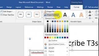 How to remove the outline of a text box in Microsoft Word