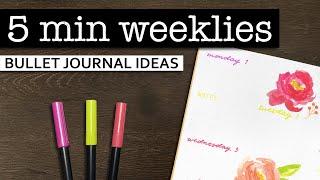 5 Minute Weekly Spreads  Quick and simple bullet journal layouts