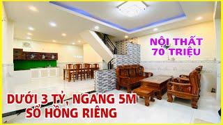 Dưới 3 Tỷ Nhà Ngang 5M Sổ Hồng Riêng Tặng Nội Thất Gỗ Gõ Đỏ 70 Triệu |566| Nhà Đẹp Sài Gòn