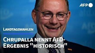 Wahl in Thüringen: Chrupalla lobt "historisches" AfD-Ergebnis | AFP