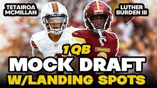 1QB 2025 Dynasty Rookie Mock Draft (w/Landing Spots V1)