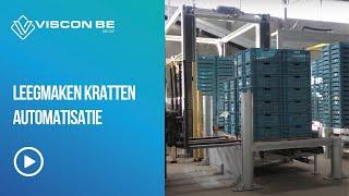 Leegmaken kratten - automatisatie - Emptying of crates - automation - Coöperatieve Veiling Roeselare