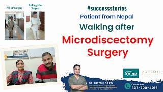 Patient from Nepal #walking after #Microdiscectomy Surgery, Minimally Invasive Spine Surgery