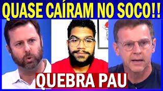 Cesar Calejon e Eduardo Moreira BRIGAM durante DEBATE e programa PEGA FOGO ao vivo