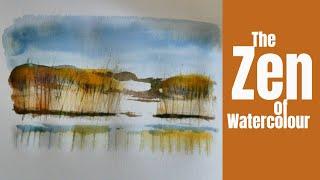 Abstract Landscape Watercolor Painting / Easy Art