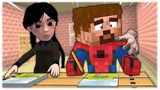 WEDNESDAY IS TELLING US BAD JOKES AT SCHOOL!  - Minecraft Parodies