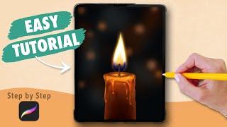 Draw With Me - Realistic Candle | Procreate Digital Art Drawing Tutorial for Beginners