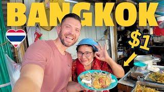 $1 THAI STREET FOOD at Bangkok’s MOST Random Market  (Super Local Chinatown!)