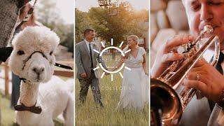 Couple Surprises Guests with Alpacas! | Caberfae Peaks Wedding | Katie + Adam