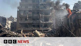 Israel strikes southern suburbs of Beirut | BBC News